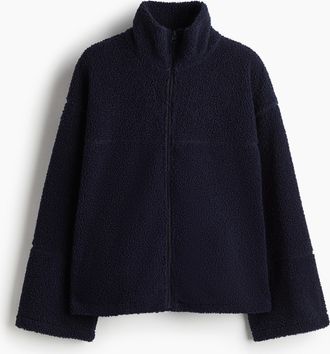 H&M Jacke aus Teddyfleece mit Frontreissverschluss - Blue