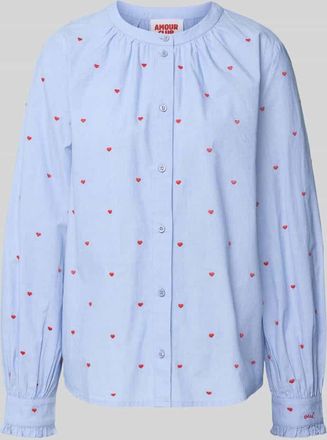 Oui Hemdbluse mit Knopfleiste in Bleu, Größe 34