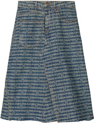 Tory Burch Deconstructed denim skirt - Blue