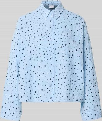 Jake*s Casual Relaxed Fit Pyjama-Oberteil im Allover-Look in Hellblau, Gr&ouml;&szlig;e 34