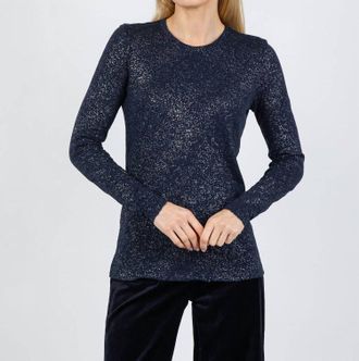ATM Anthony Thomas Melillo Long Sleeve Destroyed Wash Tee In Obsidian Silver