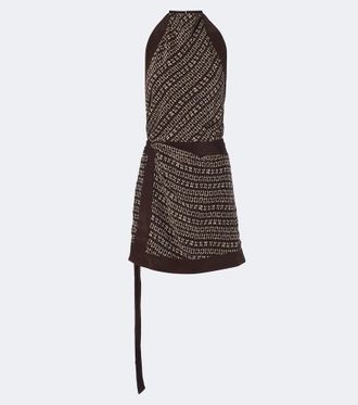 Sir. Astrid printed open-back minidress
