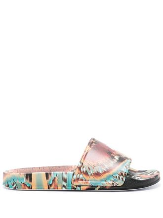 Marcelo Burlon Grizzly Wings logo-embossed slides - men - Polyethylene/Polyethylene/Polyethylene - 40 - Orange