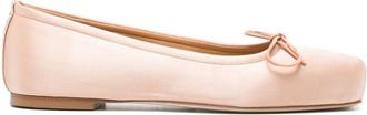 Aeyde square-toe satin ballerina shoes - women - Rubber/Calf Leather/Lamb Skin/Satin - 38 - Pink