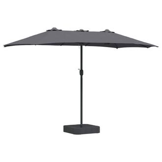 Berkfield Home Garden Parasol Folding Anthracite 385 x 209 x 244 cm Fabric in Charcoal