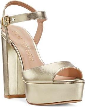 Stuart Weitzman Ryder 95 Platform Sandal in Platino at Nordstrom Rack, Size 10.5