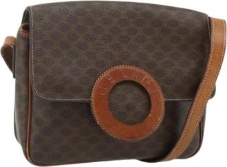 Celine Pre-owned Cross Body Bags, female, Brown, Size: ONE SIZE Pre-owned Vintage Macadam Shoulder Bag