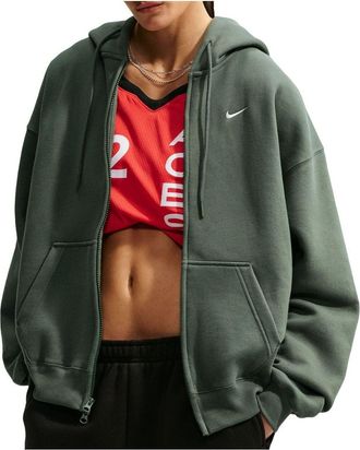 Nike (WMNS) Nike Studio Fleece Medium Weight Oversized Full-Zip Hoodie Camo Green Sail IM8084-303