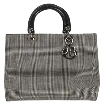 Dior Pre-owned Vintage Lady Dior Tas - Dames - Pre-owned - Grijs - Maat: ONE Size Tweed