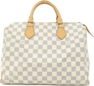 Louis Vuitton Azur White Coated Canvas Boston Bag (Pre-Owned)
