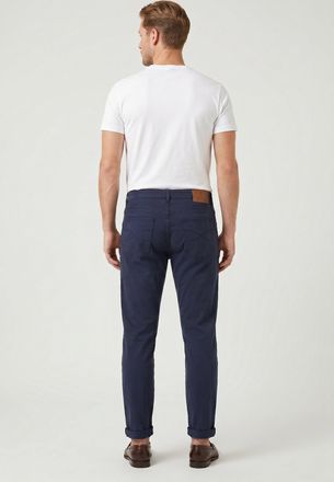 Brunello Cucinelli Slim-Fit Cotton Trousers - Navy