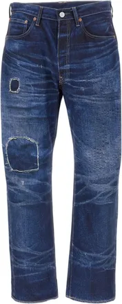 Junya Watanabe Trompe-LOEil Printed Denim-Style Trousers With Classic 5-Pocket Design