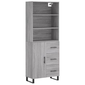 Berkfield Home Highboard Grey Sonoma 69.5x34x180 cm Engineered Wood