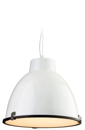 Netlighting Manhattan 1 Light Dome Ceiling Pendant White Frosted Glass E27
