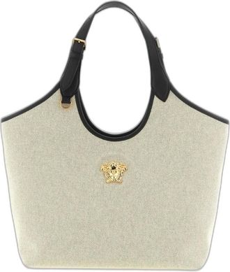 Versace La Medusa Tote in Tela - - Bags - Donna - Beige - ONE SIZE