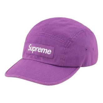 SUPREME Washed Chino Twill Camp Cap Purple White SUP-SS21-436