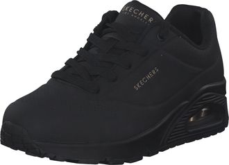 Skechers Womens Uno Stand on Air Sneaker, Black Black Durabuck, 5.5 UK