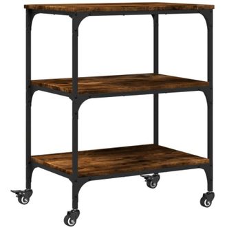 vidaXL Vidaxl - Carrito De Cocina Madera Ingenier&iacute;a Roble Ahumado 60x41x76 Cm