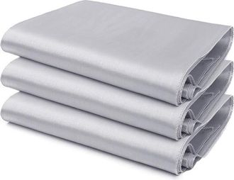 OEM Juego De 10 Caminos De Mesa De Sat&eacute;n De Alta Calidad Para Bodas Y Aniversarios, Aptos Para Mesas Rectangulares Y Redondas (30,5 X 274 Cm) - Plateado