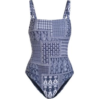Change of Scenery Jori Square Neck Underwire One-Piece Swimsuit in Tivara Patchwork at Nordstrom, Size X-Small