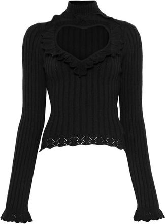 Balenciaga Heart Cutout Ruffled Top