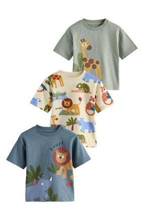 Next Kids Assorted 3-Pack Safari T-Shirts in Green at Nordstrom, Size 1.5-2Y