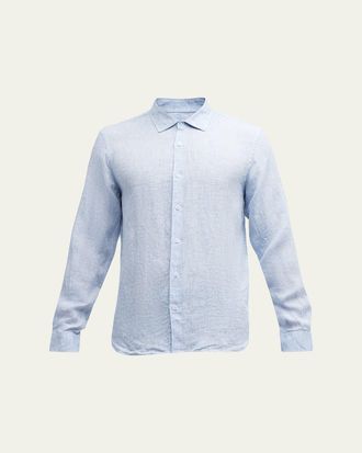 Orlebar Brown Mens Giles Linen Sport Shirt