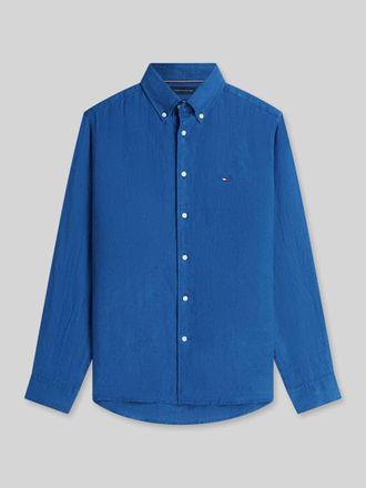 Tommy Hilfiger Regular Fit Freizeithemd aus reinem Leinen in Jeansblau, Gr&ouml;&szlig;e XXL