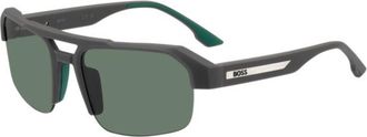 BOSS Gray sunglasses with temple insert and logo