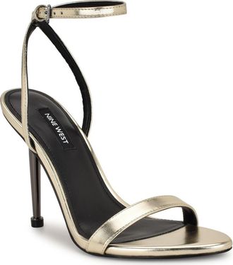 Nine West Reina Ankle Strap Sandal in Light Gold at Nordstrom, Size 7.5