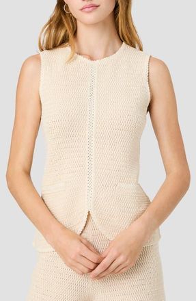 French Connection Mozart Textured Stitch Cotton Sweater Tank in Ecru at Nordstrom, Size X-Large