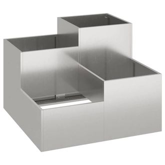 Berkfield Home Garden Planter 80x80x60 cm Stainless Steel in Silver | Size: 80 x 80 x 60 cm