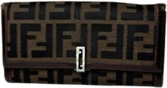 Fendi Pre-owned Wallets, female, Brown, Size: ONE SIZE Pre-owned Vintage Canvas Wallet