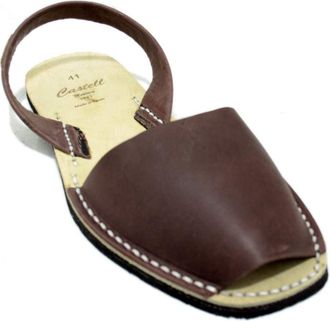 Castell 1053 - Menorcan Ibizan Cocoa and Natural Avarcas for Men Brown Size: 9.5 UK