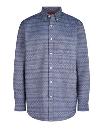 M Missoni Chevron-Pattern Long-Sleeve Button-Down Shirt