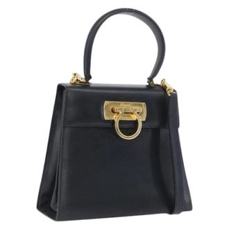 Ferragamo Pre-owned Handtas - Dames - Vintage Handtas - Blauw - ONE Size - Leer - Vintage
