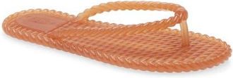 Arezzo Jelly Flip Flop in Brown at Nordstrom, Size X-Large