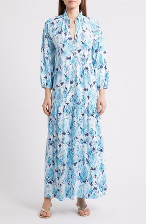 Lilly Pulitzer Malone Seagull Print Tiered Maxi Dress in Resort White Seashell Splendor at Nordstrom, Size X-Small