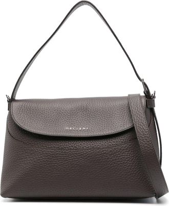 Orciani midi grained leather shoulder bag - women - Calf Leather - OS - Brown
