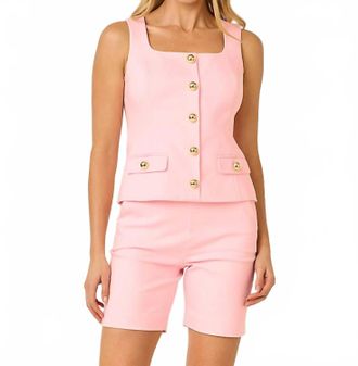 Lilly Pulitzer Sarissa High Rise Stretch Short In Pink Muse