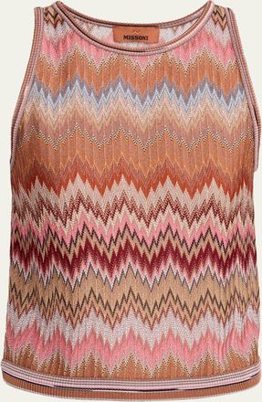 Missoni Multicolor Snake Chevron Knit Tank Top