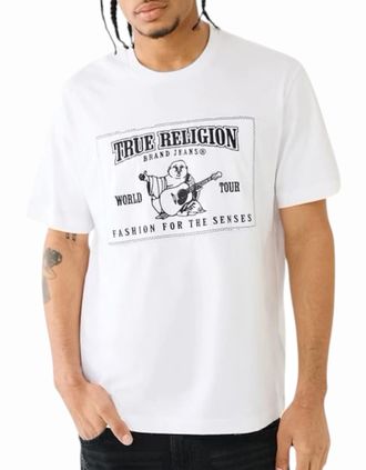 True Religion Mens True Religion 108603 Mens T Shirts Crew Neck Pullover Casual Cotton White New - Size: 42