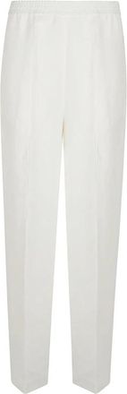 Fabiana Filippi Broek met elastische taille en zakken - Dames - Straight fit broeken - Beige - 2XS - Broeken