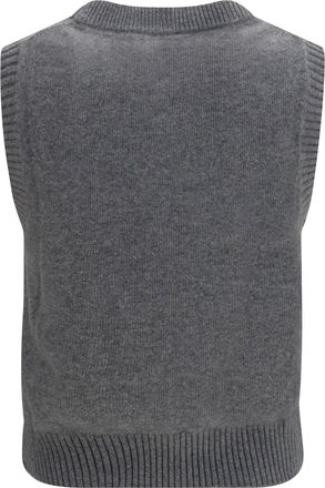 Ganni Floral Graphic Knit Tank Top - Gray