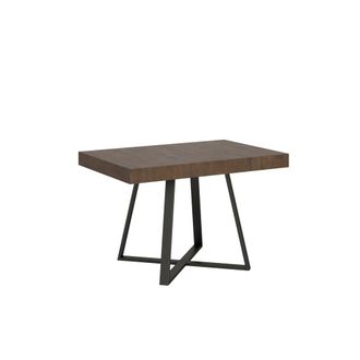 ITYhome Mesa extensible 80x120/204 cm efecto madera, nogal
