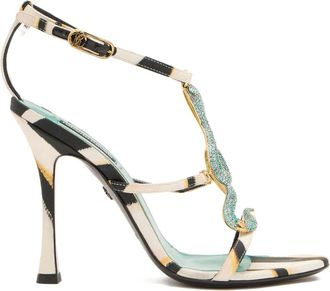 Roberto Cavalli Ray Of Sea sandalen met bandjes en hak - Blauw