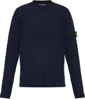 Stone Island Ronde hals trui - Heren - Ronde hals truien - Blauw - M - Wol - Truien & Vesten