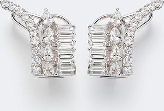 Yeprem Pendientes de clip Y-Couture de oro blanco de 18 ct con diamantes