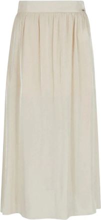 A|X Armani Exchange Elastische Midi Rok - Dames - Midirokken - Beige - M - Polyester - Rokken