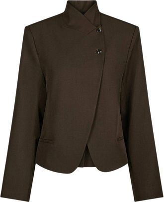 Neo Noir Tiria Structure Blazer - Dames - Jassen - Bruin - Maat: L Leer